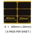 40mm x 20mm Self Adhesive Furniture Felt Pads ( 6 pads per sheet )