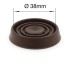 38mm round brown rubber furniture non slip caster cup