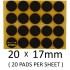17mm Round Self Adhesive Furniture Felt Pads ( 20 pads per sheet )