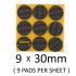30mm Round Self Adhesive Non-Slip Felt Pads ( 9 pads per sheet )