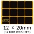 20mm Square Self Adhesive Furniture Felt Pads ( 12 pads per sheet )