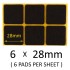 28mm Square Self Adhesive Furniture Felt Pads ( 6 pads per sheet )