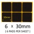 30mm Square Self Adhesive Furniture Felt Pads ( 6 pads per sheet )