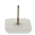 25mm square nail in white plastic furniture sliders - pads - glides