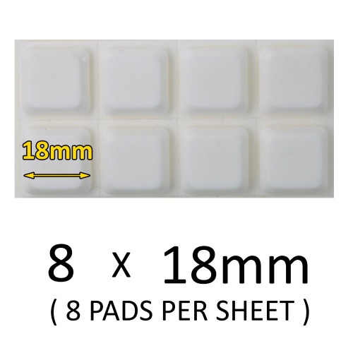 18mm Square Self Adhesive Furniture Glass Bumpers