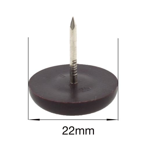 22mm nail in brown plastic furniture sliders - pads - glides