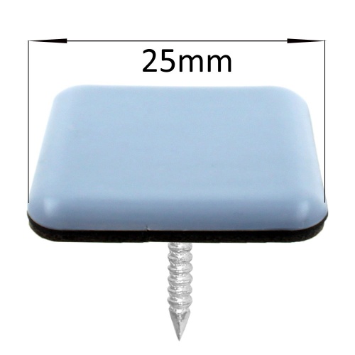 25mm square nail in ptfe Coated glides pads for chair legs