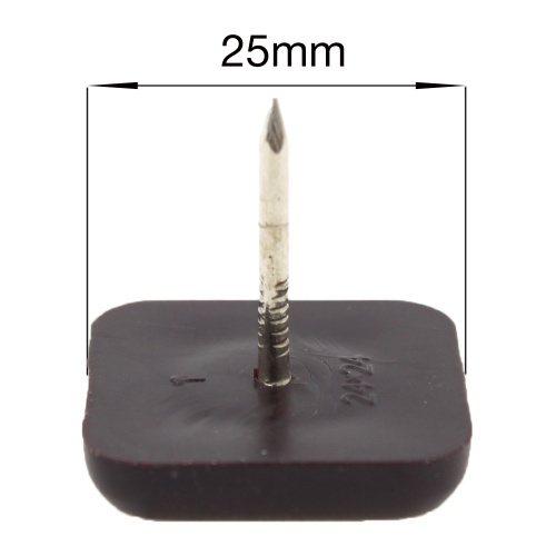 25mm nail in brown plastic furniture sliders - pads - glides