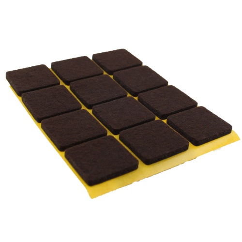 22mm Square Self Adhesive Furniture Felt Pads ( 12 pads per sheet )