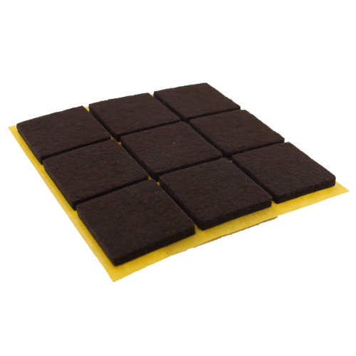 25mm Square Self Adhesive Furniture Felt Pads ( 9 pads per sheet )